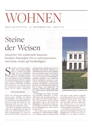 Carsten Vogel in der Welt am Sonntag
