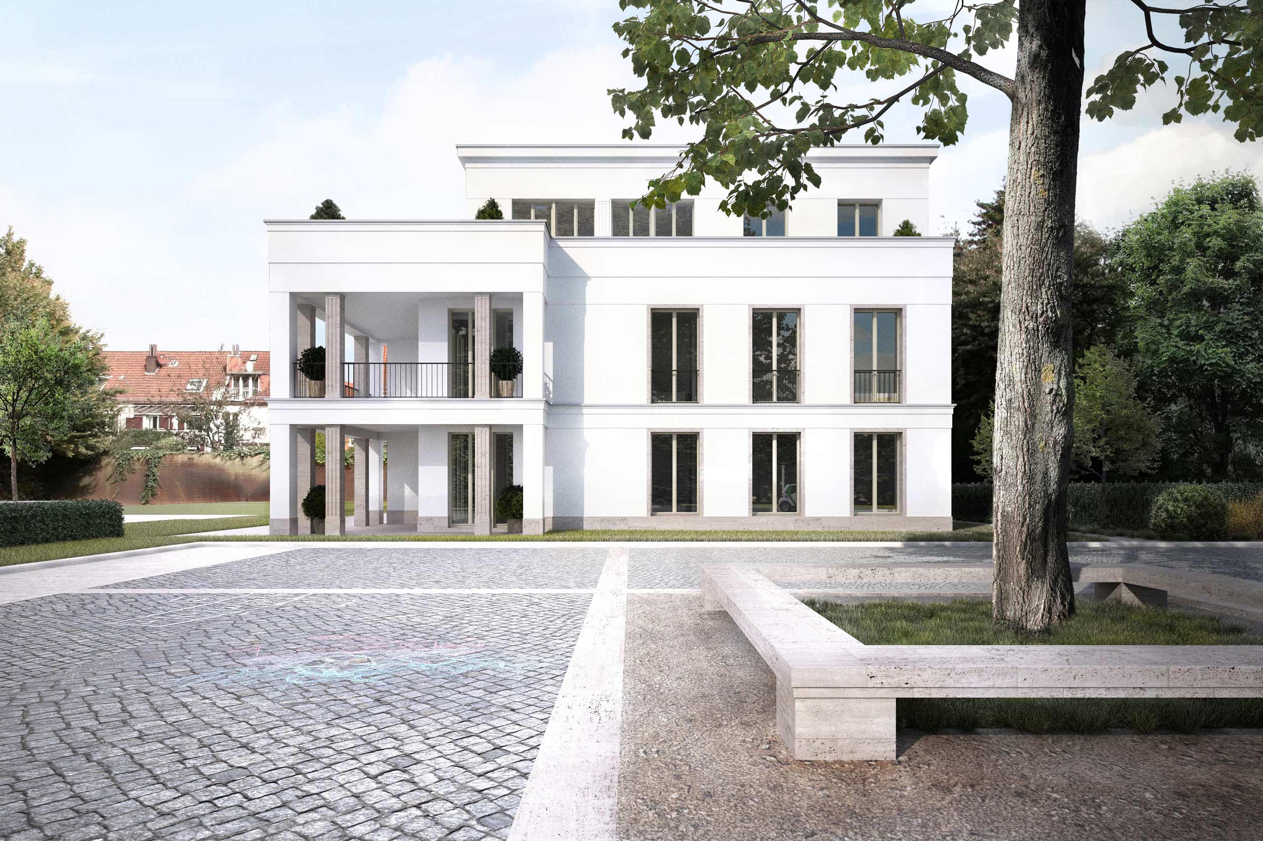 Neubauprojekt eines Wohnquartiers mit 42 Eigentumswohnungen - Der hohe Gestaltungsanspruch der Fassaden erfordert hochwertige Bauqualität und Materialien.