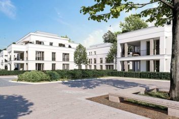 Die Wohnresidenzen im Park zeigen eine klassisch moderne Architektur
