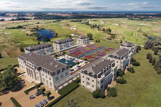 Golf- und Country Club mit Landschaftsgarten in Strand- und Meernähe