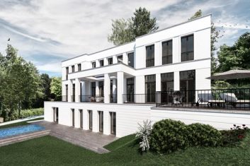 Durch seine Lage am Hang hat man vom Wohnhaus, dem Pool und allen Sonnenterrassen einen weiten Ausblick ins Tal.