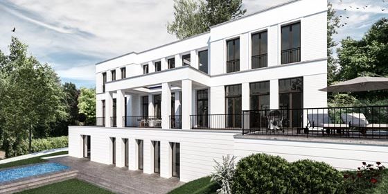 Durch seine Lage am Hang hat man vom Wohnhaus, dem Pool und allen Sonnenterrassen einen weiten Ausblick ins Tal.