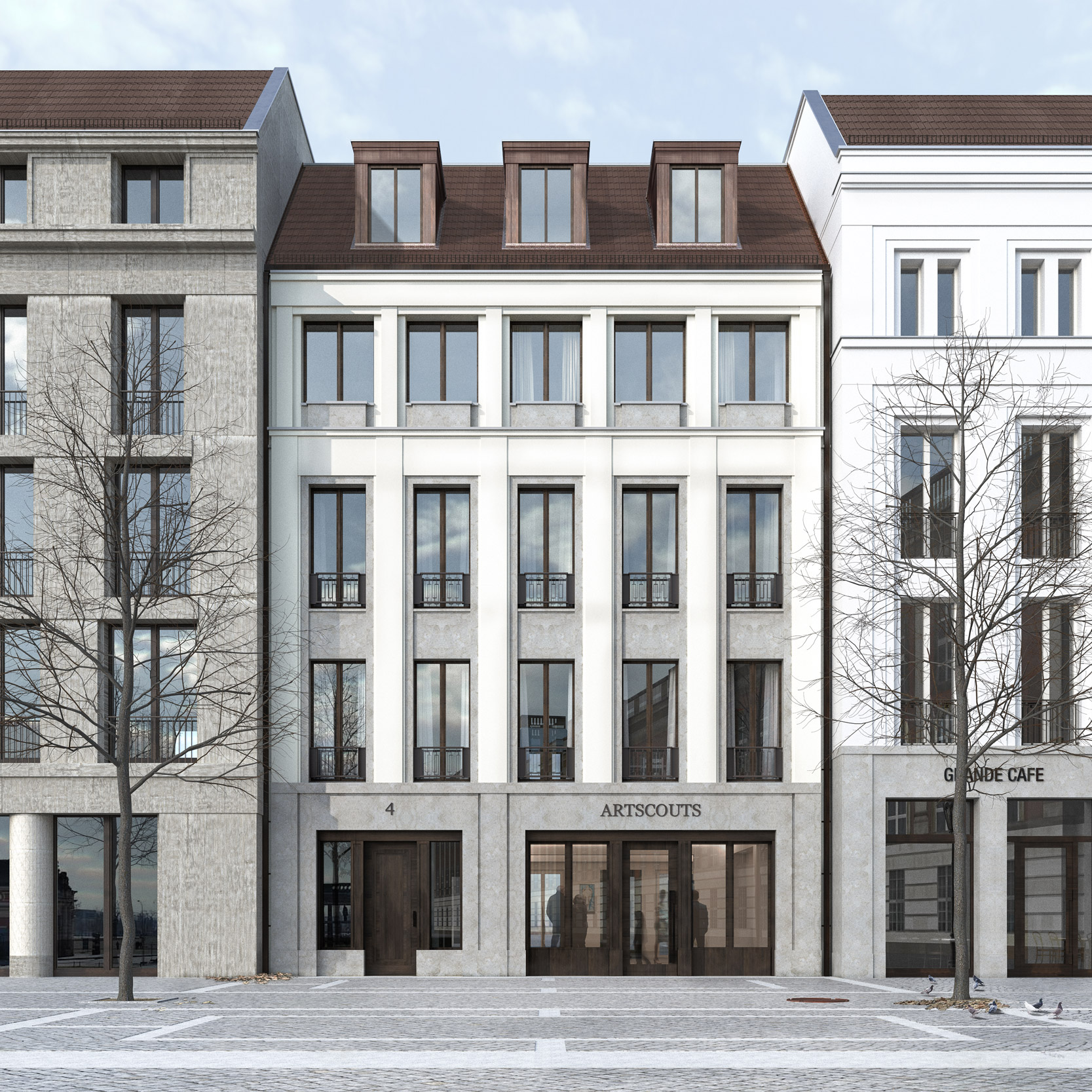 Das Grundstück befindet sich in direkter Innenstadtlage im Zentrum Potsdams. Neubau eines städtischen Wohnhauses am Steubenplatz - NEUE MITTE POTSDAM