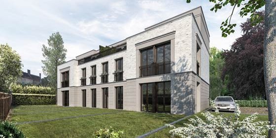 Die Typologie der Townhouses am Müggelsee greift die Dimension der umgebenden Baustrukturen auf.